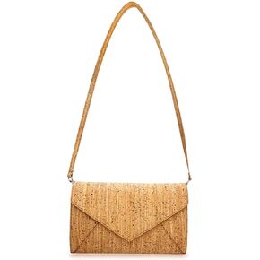 boshiho Natural Cork Crossbody Bag, Women Vegan Handbag Cork Clutch Wallet