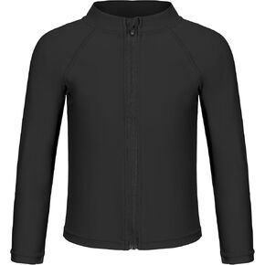 Toddlers Full Zip Up UV Rash Guard SPF Swim Shirts - Baby Boys Girls Long Sleeve Sun Protection Shirts Quick Dry UPF50+
