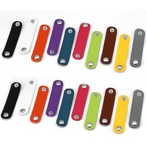 16Pcs Colorful PU Leather Scarf Buckle Simple Style Silk Scarf Ring Scarf Clip Buckle Holder for Women Girls, 83mm x 19mm, Random Color
