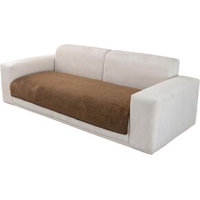 Couch Cover Sherpa Fleece Sectional Sofa Covers Seat Slipcovers Non Slip Soft Furniture Protector Washable for 3 Cushion Couch Sofa Pet Friendly Dogs L Shape Couches (Dark Grey, 28"x70")