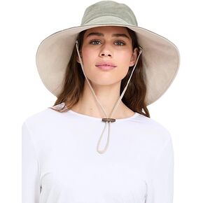 Solbari Ultra Wide Cotton Linen Hat - UPF50+ Packable UV Sun Protection Hat with Large Brim and Detachable Strap