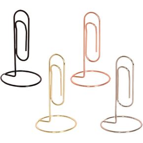 Desktop Memo Holder 4Pcs Base Memo Clip Jumbo Desk Paper Clip Table Number Holder Picture Memo Note Photo Stand Office Accessory