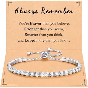 Cubic Zirconia Tennis Bracelet for Women Girls-Birthday Christmas Anniversary Valentines Day Gifts for Her