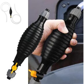 2 Pack Siphon Hose for Gasoline, Multifunction Liquid Sucker Pump,with Siphon Hose/Control Valve/Hose Clamp, for Gas Gasoline Petrol Diesel Oil Liquid Water Fish Tank Portable Syphon Pump(9.8+4.9 FT)