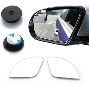 2 PCS Car Rear View Blind Spot Mirror, 1.96" High-definition Frameless Wide-angle Sector Mirror, Adjustable Reflective Auxiliary Reversing Safety Mirror, Universal for Cars Trucks (Silver)