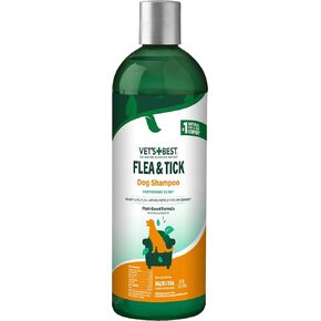 شامبو الكلاب ذو القوة المتقدمة من Vet’s Best Flea & Tick - علاج برغوث الكلاب والقراد - تركيبة نباتية - زيوت طبيعية معتمدة - 12 أونصة