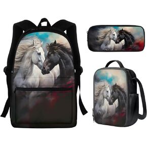 Green Jeep Print Backpack for Boys 8-12 Lunch Box Pencil Case Kids School Supplies Set Lightweight Shoulder Bag for School Casual Daypack