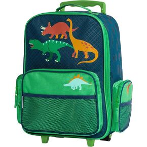 Stephen Joseph Kids' Classic Rolling Luggage, Green Dino, One Size