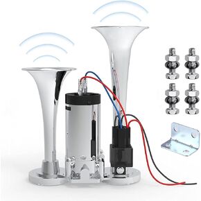 12V 125DB Dual Trumpets Super Loudest Electric Train Horn Kit For Pickup Trucks Car Air Horn With Compressor- Applicable For Vehicle Trains Lorrys Boats in Kuwait
