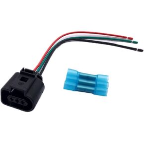 Pigtail Compatible with VW Audi VAG Skoda 1J0973703 3D0973703 3 Pin Connector Pigtail Repair Kit with Splices for Fuel Pump, Camshaft Sensor, Daytime Running Lamp (DRL), etc.