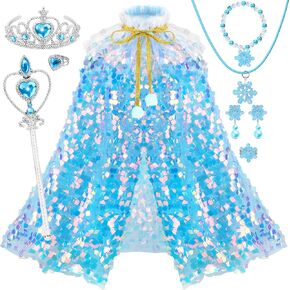 Princess Dress Up for Girls 4-6, 15 PCS Princess Dresses and Costume for Girls 3-6, Unicorn Frozen Mermaid Princess Toys Set with Accessories, Toddler Girl Toys for Christmas Birthday Gifts