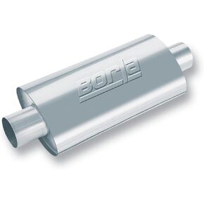 BORLA 40943 XR-1 Sportsman Universal Performance Muffler 3" Center Inlet / 3" Center Outlet 4.25" x 7.88" Oval x 12" Long Body 17" OAL Un-Notched Necks Reversible Design T-304 Stainless Steel