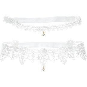 2pcs Bridal Garter Rhinestone Pendant Garter Lace Leg Rings for Women Lace Garters for Bride Women Suit