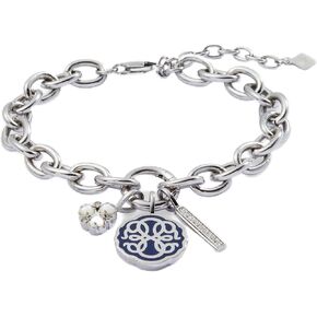 Alex and Ani Path Of Life Multicharm Interchangeable Link Bracelet:Stainless Steel Silver:Blue