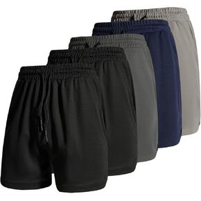 Mens Workout Running Shorts Lightweight Breathable Gym Athletic Shorts 5 inch Inseam Short Men with Zipper Pockets