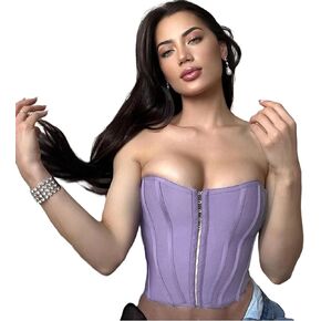 ZGMYC المرأة مثير مشد مجروم بوستير الحبيب الرقبة حمالة المحاصيل أنبوب القمم رفع محدد شكل الجسم