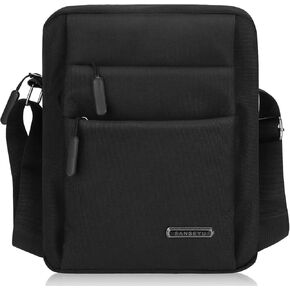 Small Men's Waterproof Messenger Bag- Shoulder Bag for Man, Men's Portable Bag, Lightweight Multi-Pocket Casual Black Crossbody Bag for Men Ideal for Work Outdoor