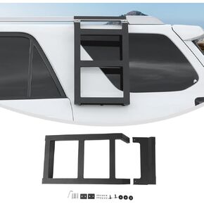 Linskip Alloy Side Ladder Compatible with Toyota 4Runner 2010-2024, Side Window Roof Step Ladder for 4Runner Exterior Accessories(Passenger Side)