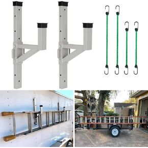 Aluminum Side Mount Trailer Ladder Rack, Lightweight Rustproof Adjustable Ladder Rack for Open and Enclosed Trailer Exterior Side Wall, 150 LBS Capacity - Carry 1 Ladder
