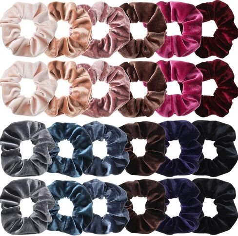 Tatuo 24 Pieces Scrunchies Rainbow Hair Scrunchies Elastic Hair Bands Scrunchy Colorful Hair Ties Ropes for Women Girls Gymnastics Birthday Party Favors, Large (Rainbow Colors) in Saudi Arabia