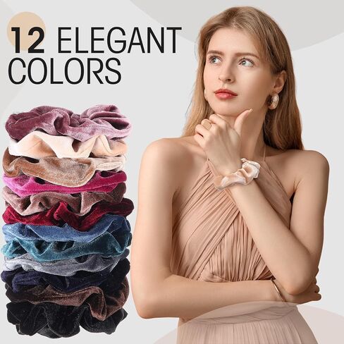 Tatuo 24 Pieces Scrunchies Rainbow Hair Scrunchies Elastic Hair Bands Scrunchy Colorful Hair Ties Ropes for Women Girls Gymnastics Birthday Party Favors, Large (Rainbow Colors) in Saudi Arabia