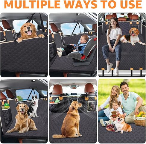 LOOBANI Hard Bottom Car Seat Cover for Dogs: Back Seat Extender for Dogs, Dog Seat Cover for Back Seat with Mesh Window and Storage Pocket in Saudi Arabia