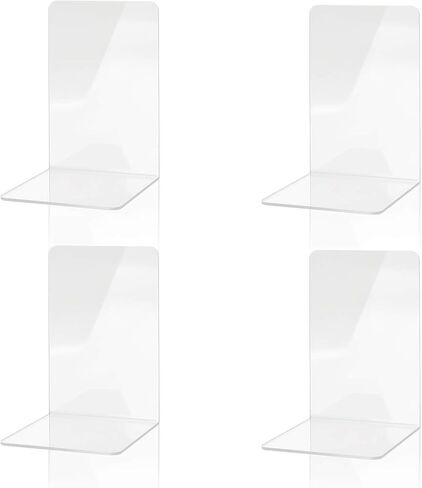 نهايات كتب MSDADA من الأكريليك الشفاف للأرفف، نهايات الكتب لديكور مكتبة المكتب المنزلي، سدادة كتب للكتب والأفلام والمجلات وألعاب الفيديو والأقراص المضغوطة (زوجان/4 قطع) in Kuwait