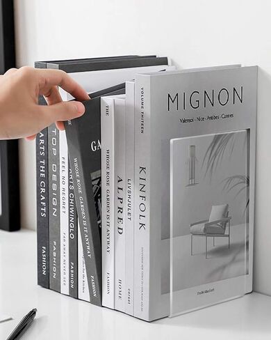 نهايات كتب MSDADA من الأكريليك الشفاف للأرفف، نهايات الكتب لديكور مكتبة المكتب المنزلي، سدادة كتب للكتب والأفلام والمجلات وألعاب الفيديو والأقراص المضغوطة (زوجان/4 قطع) in Kuwait