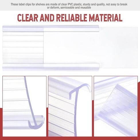 100 Pcs Wire Shelf Label Holders with White Blank Labels, Plastic Shelf Tags for Wire Shelving(3'' x 1.4'') in Saudi Arabia