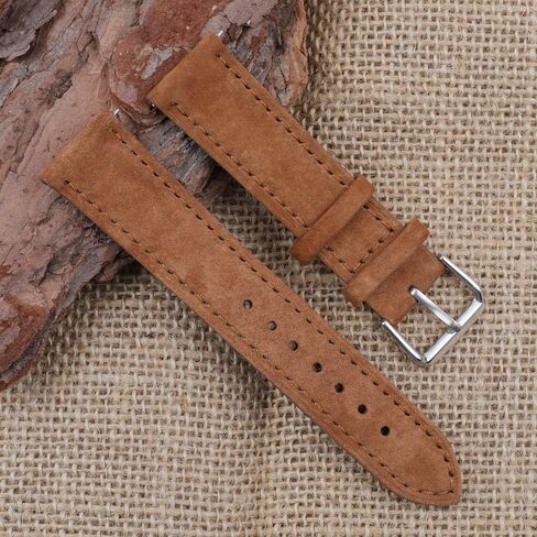 Soft Suede Leather Watch Band Watch Straps Stainless Steel Buckle 18mm 19mm 20mm 22mm 24mm in Saudi Arabia
