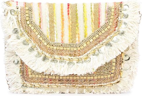 Rajasthani Indian Art Sling Bag Foldover Clutch Purse For Women, Indian Handcrafted Foldover Sling Clutch in Kuwait