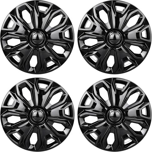 مجموعة من 4 أغطية محورية متوافقة مع Ford Transit 150/250/350، 2015 2016 2017 2018 2019 2020 2021 2022 2023 2024، أغطية عجلات 16 بوصة، 5 Y Spok، ساق قياسية، لون أسود لامع in Kuwait