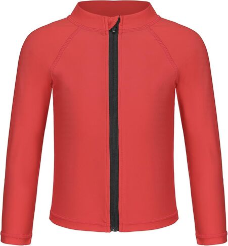 Toddlers Full Zip Up UV Rash Guard SPF Swim Shirts - Baby Boys Girls Long Sleeve Sun Protection Shirts Quick Dry UPF50+ in Kuwait