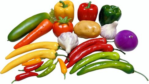 22pcs Realistic Artificial Fake Vegetables, Artificial Vegetables for Decoration, Home Kitchen Decor,PU Simulation Vegetable,Artificial Bell Peppers in Saudi Arabia