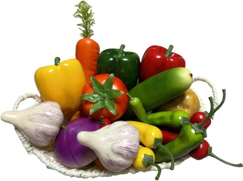 22pcs Realistic Artificial Fake Vegetables, Artificial Vegetables for Decoration, Home Kitchen Decor,PU Simulation Vegetable,Artificial Bell Peppers in Saudi Arabia