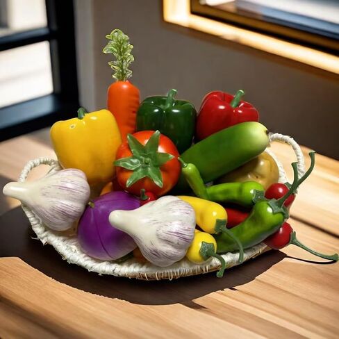 22pcs Realistic Artificial Fake Vegetables, Artificial Vegetables for Decoration, Home Kitchen Decor,PU Simulation Vegetable,Artificial Bell Peppers in Saudi Arabia