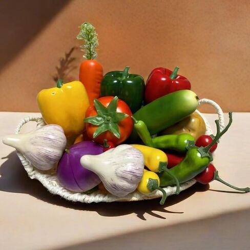22pcs Realistic Artificial Fake Vegetables, Artificial Vegetables for Decoration, Home Kitchen Decor,PU Simulation Vegetable,Artificial Bell Peppers in Saudi Arabia