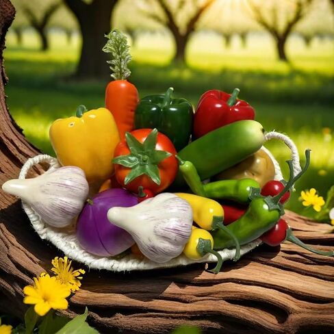 22pcs Realistic Artificial Fake Vegetables, Artificial Vegetables for Decoration, Home Kitchen Decor,PU Simulation Vegetable,Artificial Bell Peppers in Saudi Arabia