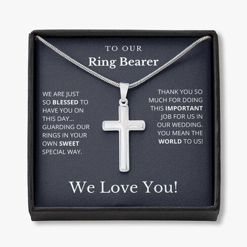 To Our Ring Bearer Necklace - We Love You, Ring Bearer Gift, Wedding Gifts Necklace CLHXU29030 in Saudi Arabia