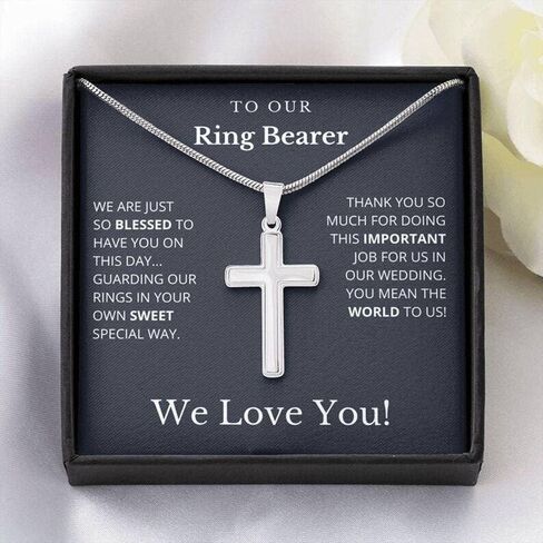 To Our Ring Bearer Necklace - We Love You, Ring Bearer Gift, Wedding Gifts Necklace CLHXU29030 in Saudi Arabia