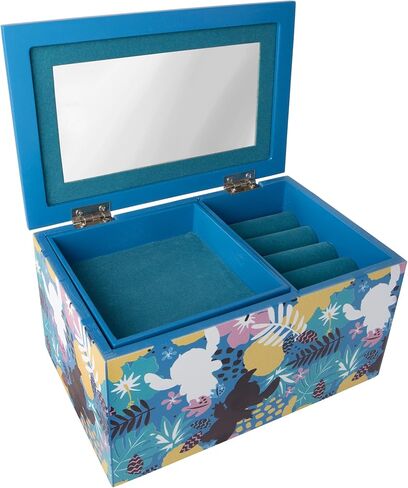 Disney Lilo and Stitch Sterling Silver 3D Pendant Necklace and My Happy Place Silk Screen Print Blue Jewelry Box Jewelry Organizer Bundle in Saudi Arabia