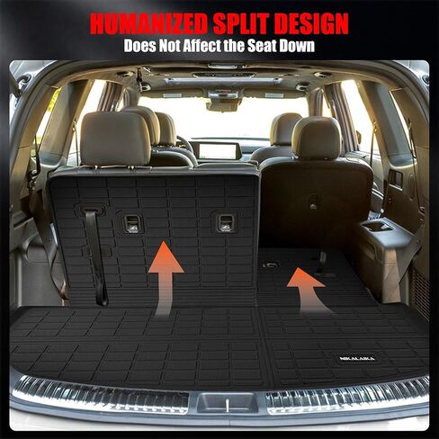 حصيرة صندوق السيارة ومسند الظهر لـ 2024 Hyundai Santa FE بطانة البضائع حصيرة جميع الأحوال الجوية TPE حامي المقعد الخلفي لملحقات Hyundai Santa FE 2024 in Kuwait