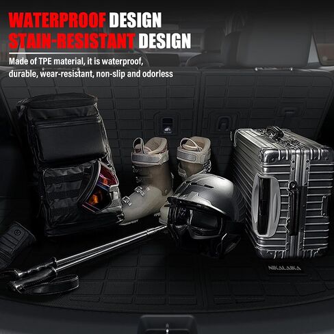 حصيرة صندوق السيارة ومسند الظهر لـ 2024 Hyundai Santa FE بطانة البضائع حصيرة جميع الأحوال الجوية TPE حامي المقعد الخلفي لملحقات Hyundai Santa FE 2024 in Kuwait