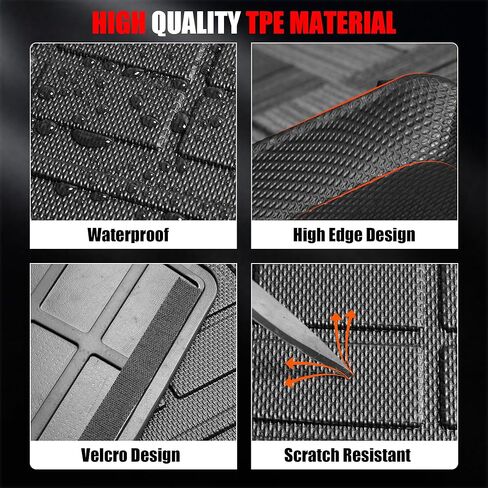 حصيرة صندوق السيارة ومسند الظهر لـ 2024 Hyundai Santa FE بطانة البضائع حصيرة جميع الأحوال الجوية TPE حامي المقعد الخلفي لملحقات Hyundai Santa FE 2024 in Kuwait