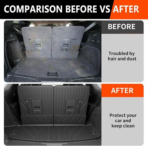 powoq Cargo Mat Compatible with 2016-2024 Dodge Durango 6&7 Seats Trunk Mat 3rd Backrest Mat Replacement for 2016-2024 Dodge Durango Accessories(Trunk Mat+3rd Row Backrest Mat) in Saudi Arabia