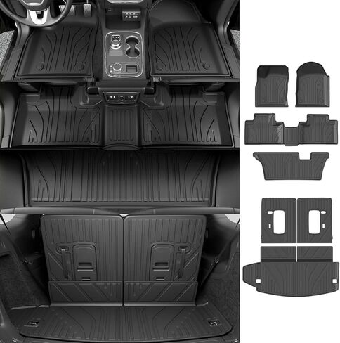 powoq Cargo Mat Compatible with 2016-2024 Dodge Durango 6&7 Seats Trunk Mat 3rd Backrest Mat Replacement for 2016-2024 Dodge Durango Accessories(Trunk Mat+3rd Row Backrest Mat) in Saudi Arabia