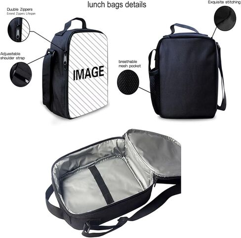 3 in 1 Black Cat Animal Print Backpack Set with Lunch Box and Pencil Case in Saudi Arabia