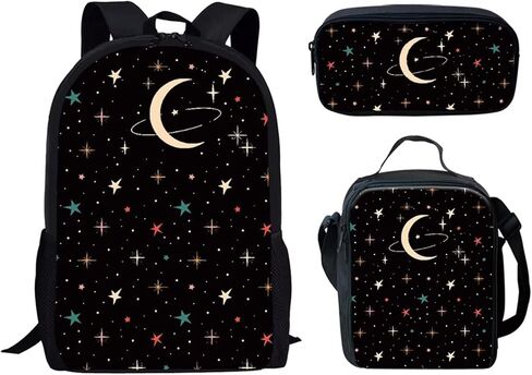 3 in 1 Black Cat Animal Print Backpack Set with Lunch Box and Pencil Case in Saudi Arabia
