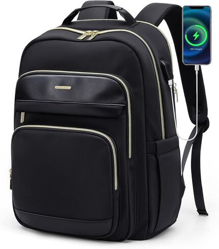 حقيبة ظهر للكمبيوتر المحمول للسفر للنساء والرجال: حقائب عمل مقاس 15.6 بوصة مع منفذ USB وحقائب سفر ذات سعة كبيرة ومقاومة للماء وحقيبة ظهر للكمبيوتر المحمول وحقائب نهارية كاجوال لمدرس ممرضة الكلية in Kuwait