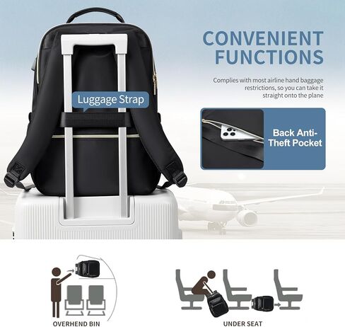 حقيبة ظهر للكمبيوتر المحمول للسفر للنساء والرجال: حقائب عمل مقاس 15.6 بوصة مع منفذ USB وحقائب سفر ذات سعة كبيرة ومقاومة للماء وحقيبة ظهر للكمبيوتر المحمول وحقائب نهارية كاجوال لمدرس ممرضة الكلية in Kuwait